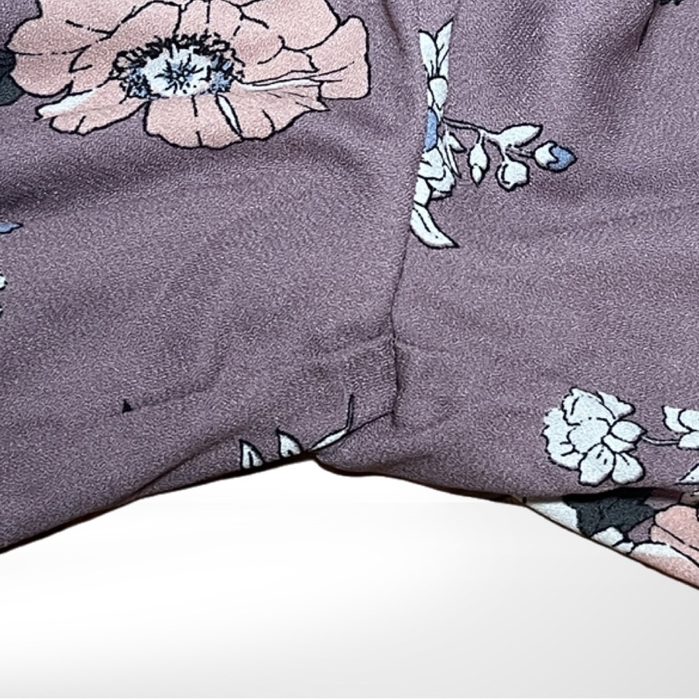 Sadie and Sage Wide Leg Floral Lined Trousers Mauve and Pink Size Small EUC​​​​​ - Picture 6 of 10